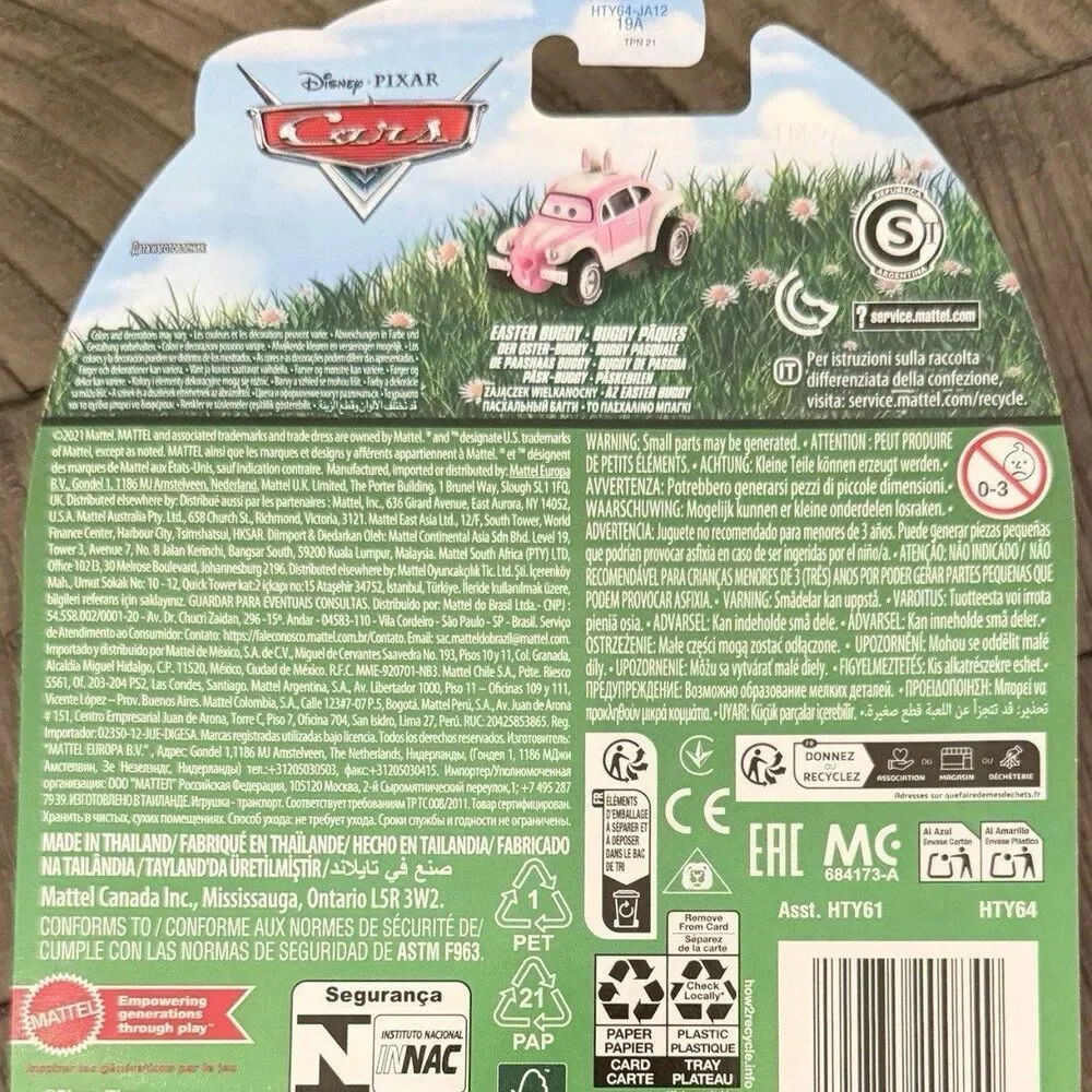Easter Buggy Cars Disney Pixar Diecast Metal Carded 2021 1:55